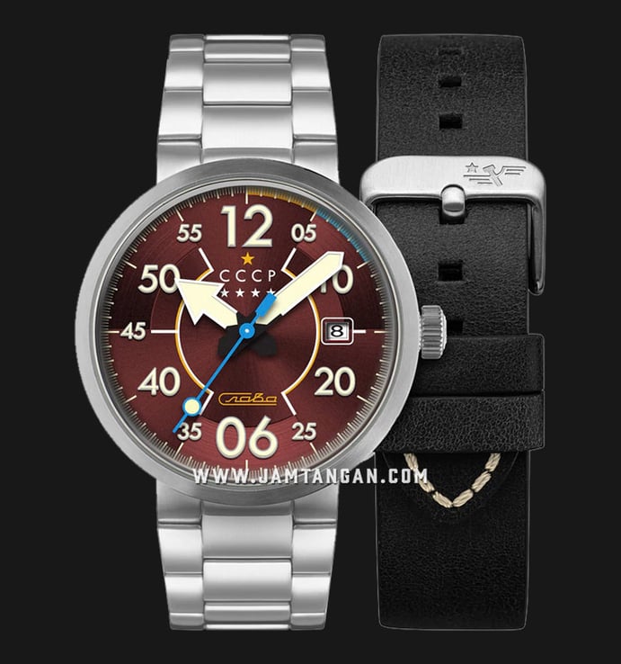 CCCP Proton CP-7089-55 Automatic Red Dial Stainless Steel Strap