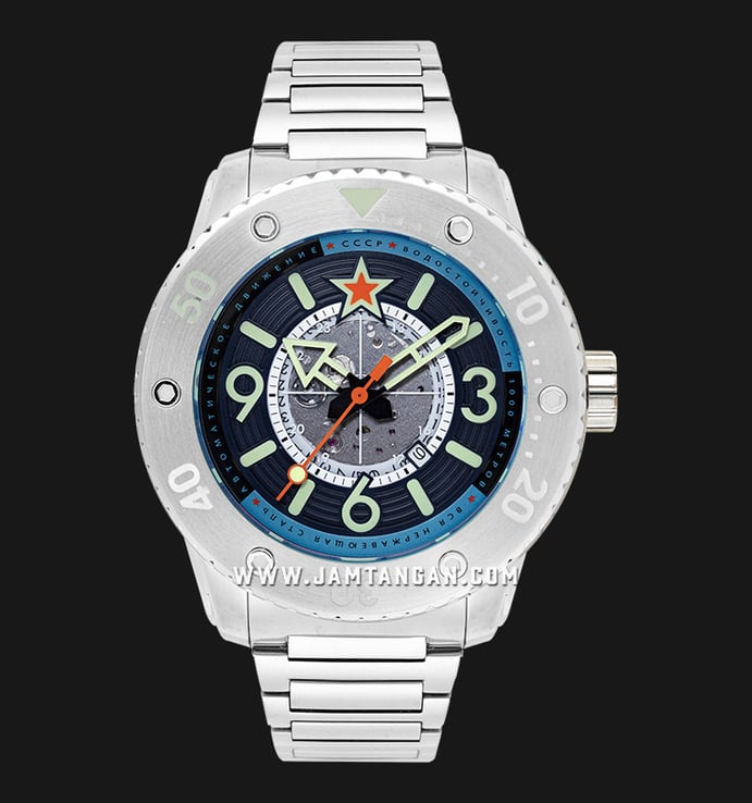 CCCP Naval Barrakuda CP-7094-22 Automatic Blue Dial Stainless Steel Strap LIMITED EDITION