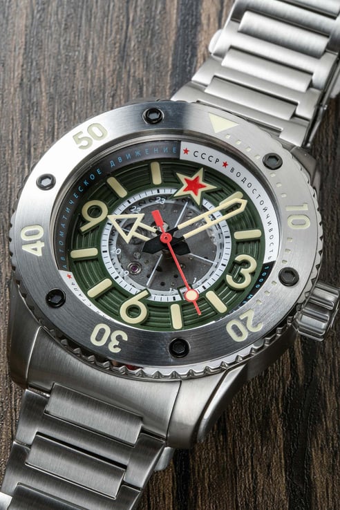 CCCP Naval Barrakuda CP-7094-33 Automatic Green Dial Stainless Steel Strap LIMITED EDITION