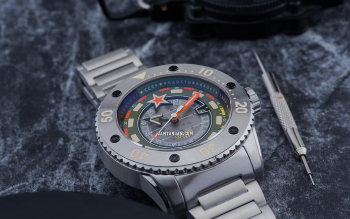 CCCP Naval Condor CP-7095-33 Diver 1000M Automatic Dual Tone Dial Stainless Steel Strap