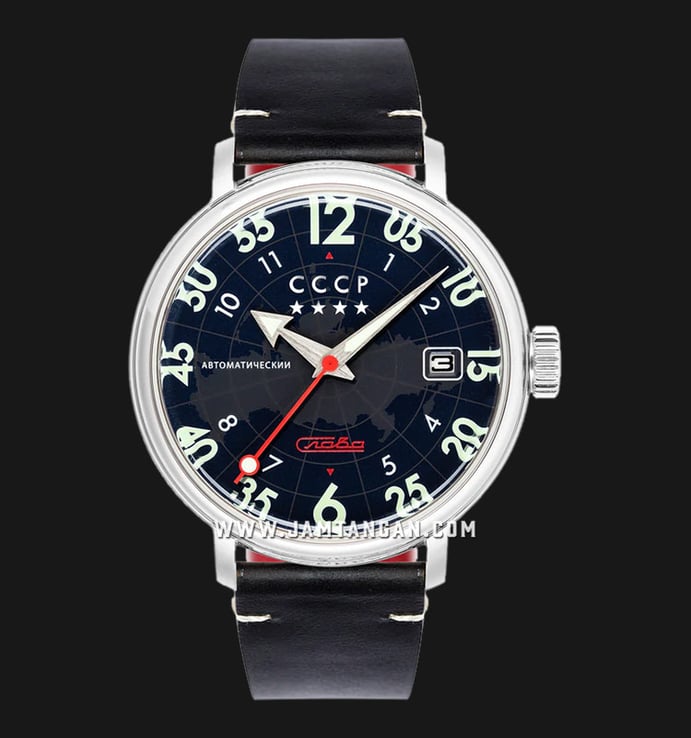 CCCP Comrade CP-7097-01 Automatic Blue Dial Black Leather Strap