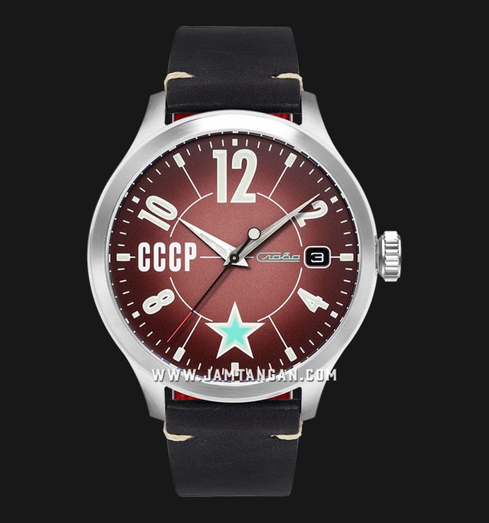 CCCP Lissitzky CP-7104-03 Automatic Men Brown Dial Black Leather Strap