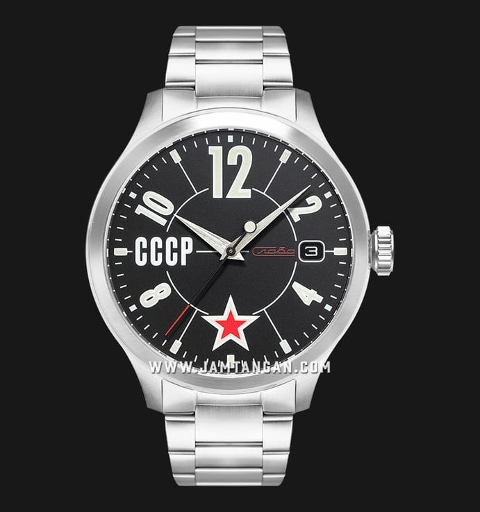 CCCP Lissitzky CP-7104-11 Automatic Men Black Dial Stainless Steel Strap