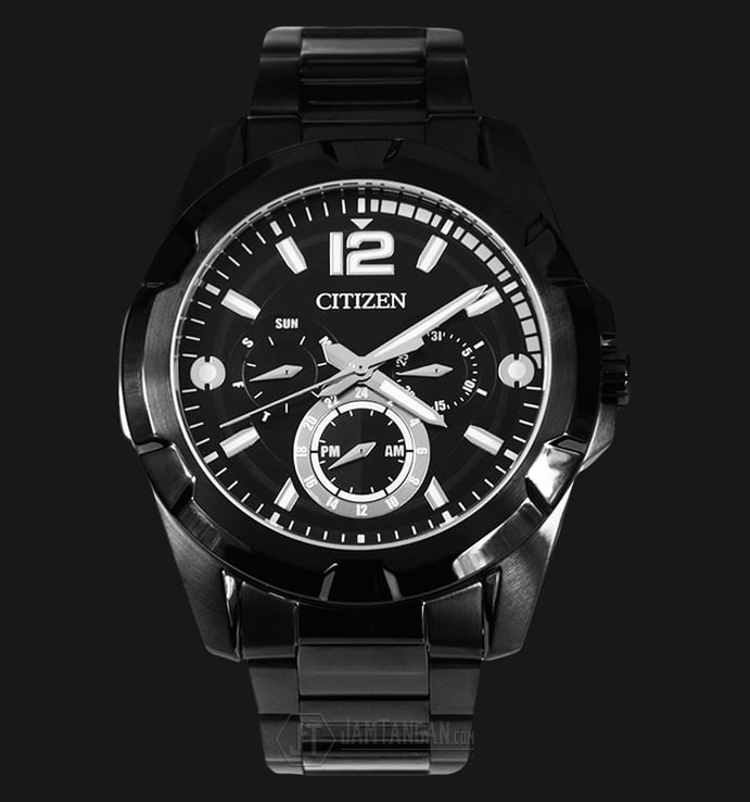 Citizen AG8335-58E Black Dial Black Stainless Steel Bracelet Watch