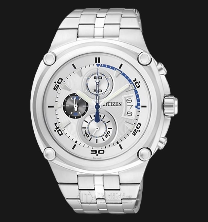Citizen AN3450-50A Quartz Chronograph White Dial Stainless Steel Bracelet Watch