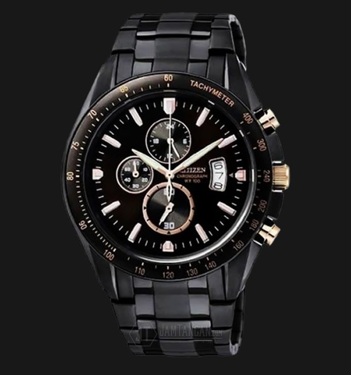 Citizen AN4039-55E Eco-Drive Black Dial Stainless Steel Bracelet Watch