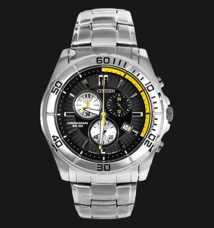 Citizen AN7100-50E Eco-Drive Black Dial Stainless Steel Bracelet Watch