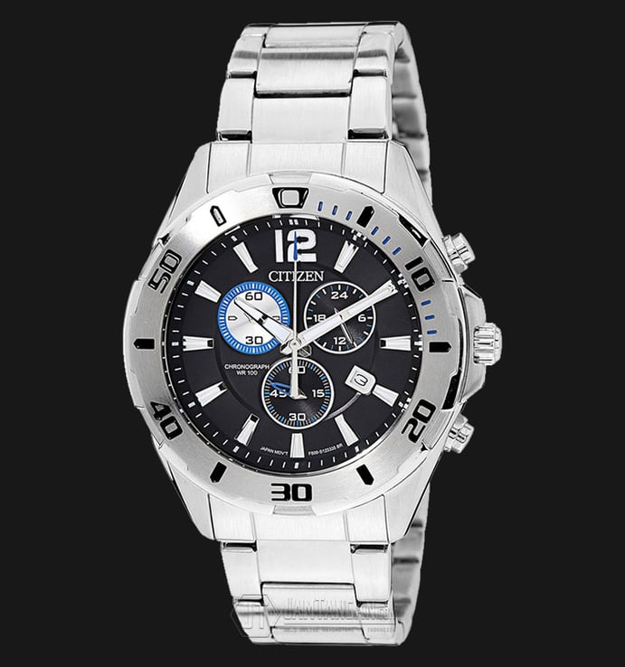 Citizen AN7110-56E Chronograph Black Dial Stainless Steel Bracelet Watch