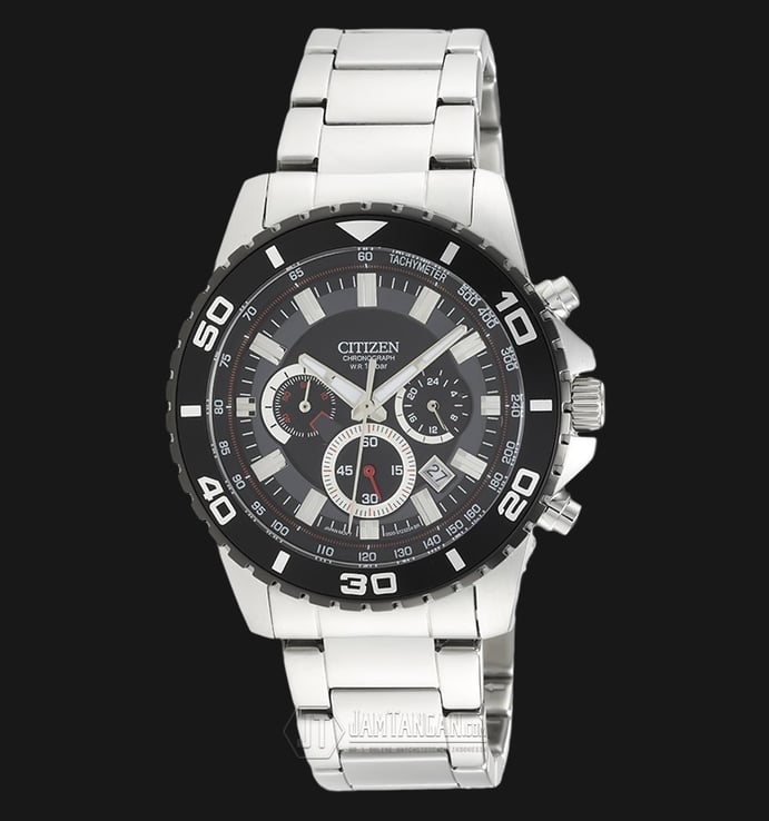 Citizen AN8030-58E Quartz Black Dial Stainless Steel Bracelet Watch