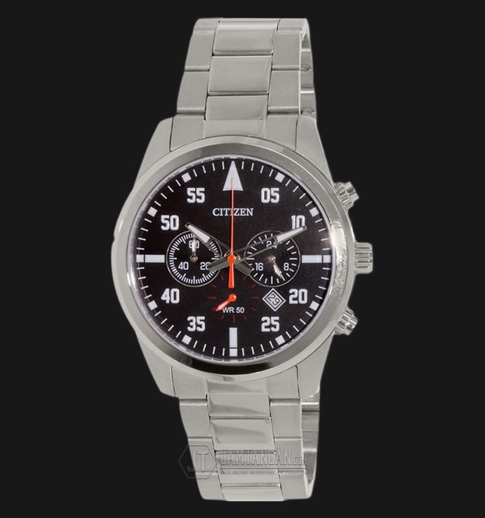 Citizen AN8090-56E Chronograph Black Dial Stainless Steel Bracelet Watch