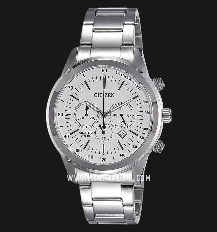 Citizen AN8150-56A Chronograph White Dial Stainless Steel Strap