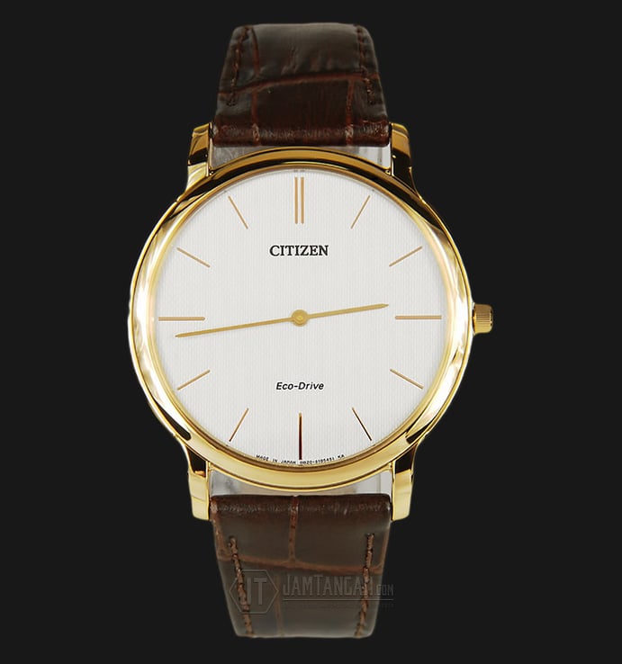 Citizen AR1113-12A Eco-Drive White Dial Brown Leather Strap