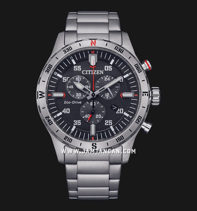 Citizen Eco Drive AT2520-89E Chronograph Black Dial Stainless Steel Strap