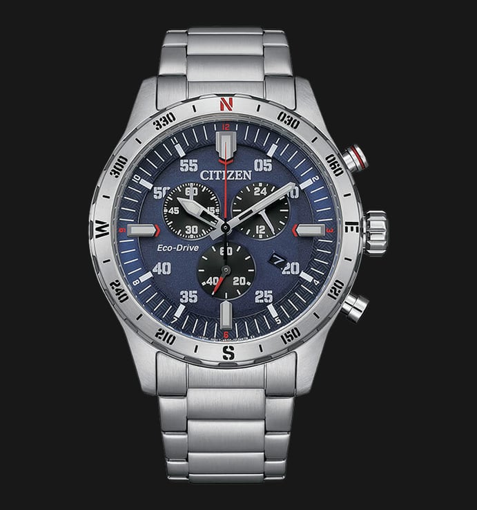 Citizen Eco-Drive AT2520-89L Chronograph Men Blue Dial Stainless Steel  Strap