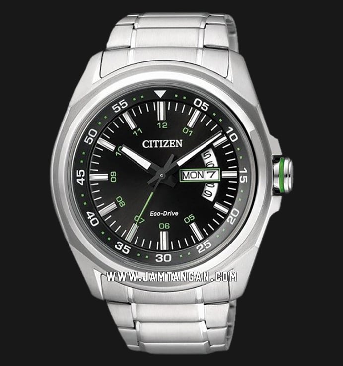 Citizen AW0020-59EB Eco-Drive Men Black Dial Stainless Steel Strap
