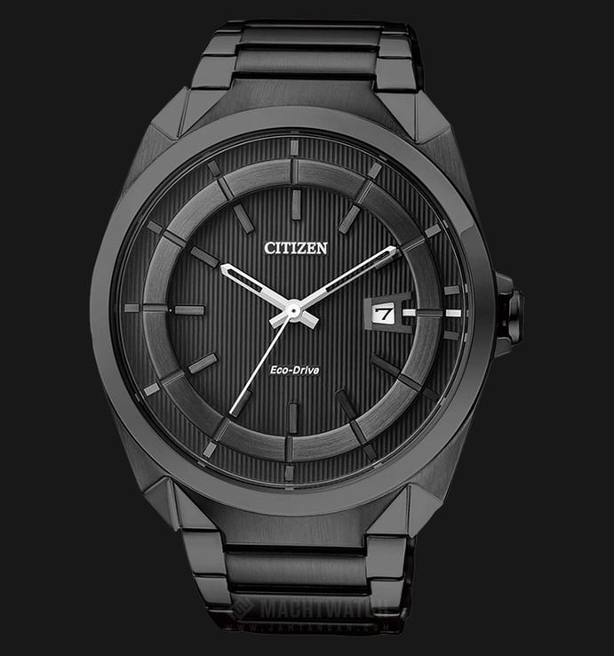 Citizen AW1015-53E Men Eco-Drive Black Dial Black Stainless Steel Watch