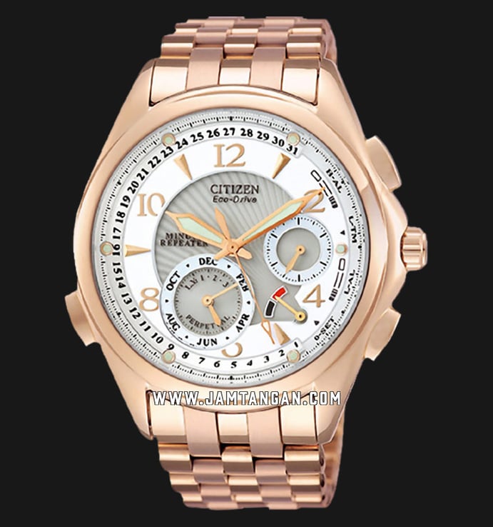 Citizen BL9003-85A Eco-Drive Men White Dial Rose Gold Stainless Steel Strap
