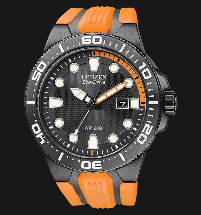 Citizen Eco-Drive BN0097-11E Scuba Fin Divers Black Pattern Dial Rubber Strap