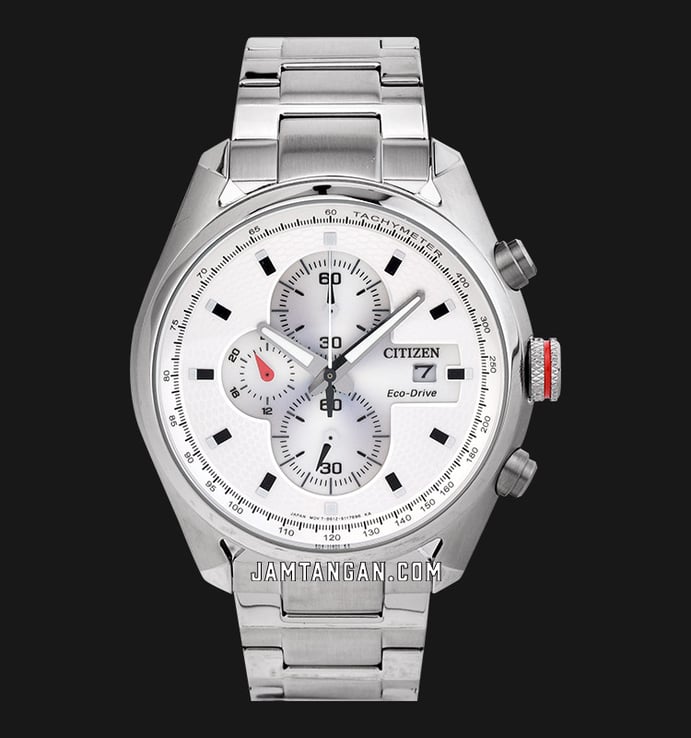 Citizen Eco Drive CA0360-58A Chronograph Silver Dial Stainless Steel Strap