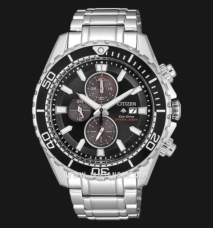 Citizen Promaster CA0711-80H Eco-Drive Chronograph Men Black Dial Stainless Steel Strap