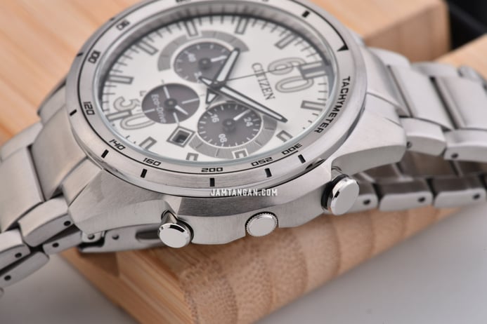 Citizen Eco-Drive CA4120-50A Chronograph White Dial Stainless Steel Strap