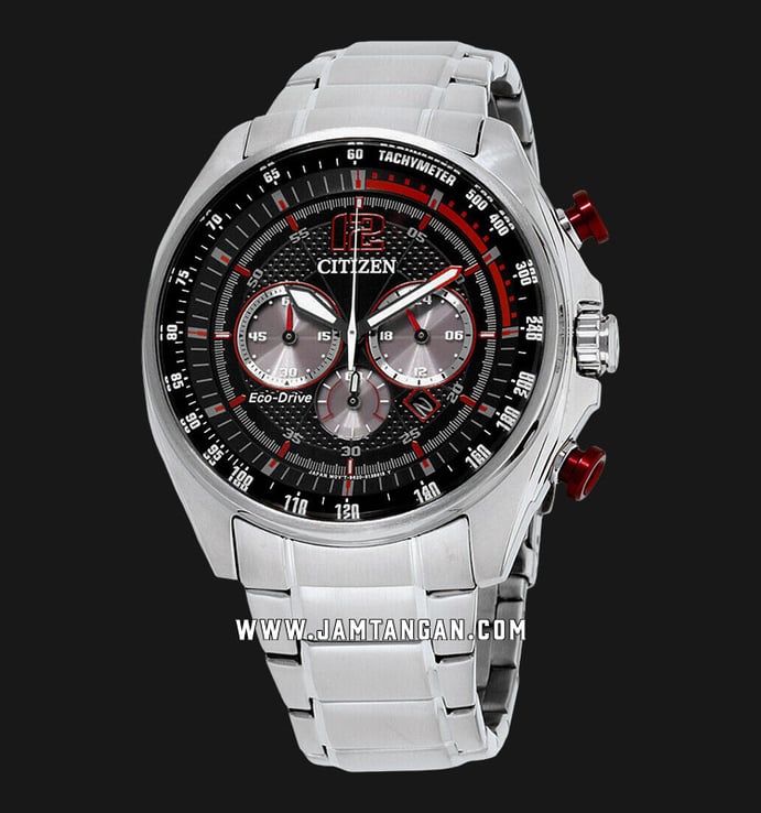 Citizen Eco-Drive CA4191-51E Chronograph Black Dial Stainless Steel Strap