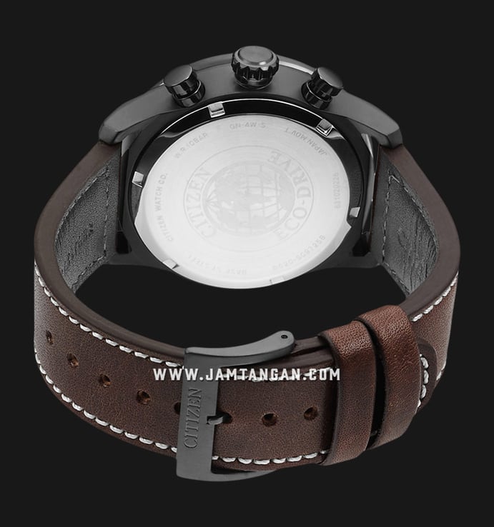 Citizen Eco-Drive CA4215-04W Sport Chronograph Cream Dial Brown Leather Strap