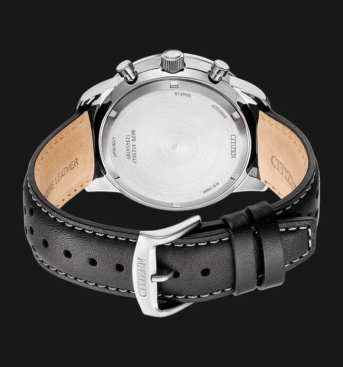 Citizen Eco-Drive CA4500-32A Future Force Series Chronograph Men White Dial Black Leather Strap