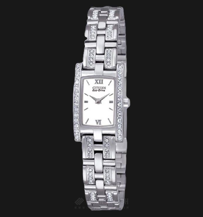 Citizen EG2357-59A Women Eco-Drive Swarovski White Dial Stainless Steel Watch