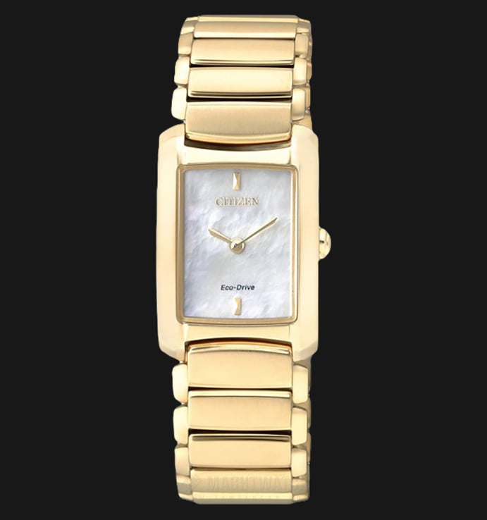 Citizen Eco-Drive EG2973-55D Women Mother of Pearl Dial Gold Stainless Steel Strap