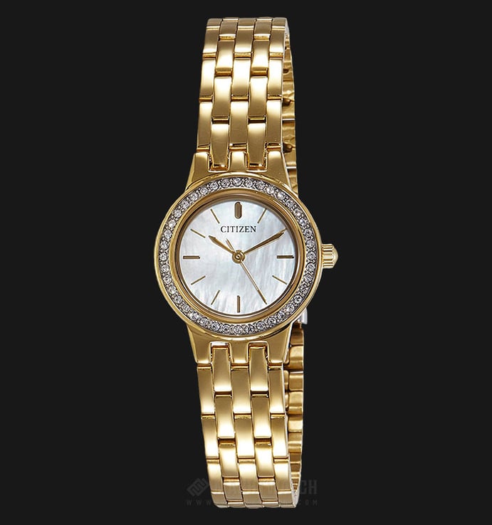 Citizen EJ6102-56D Ladies Mother of Pearl Dial Gold Stainless Steel Strap