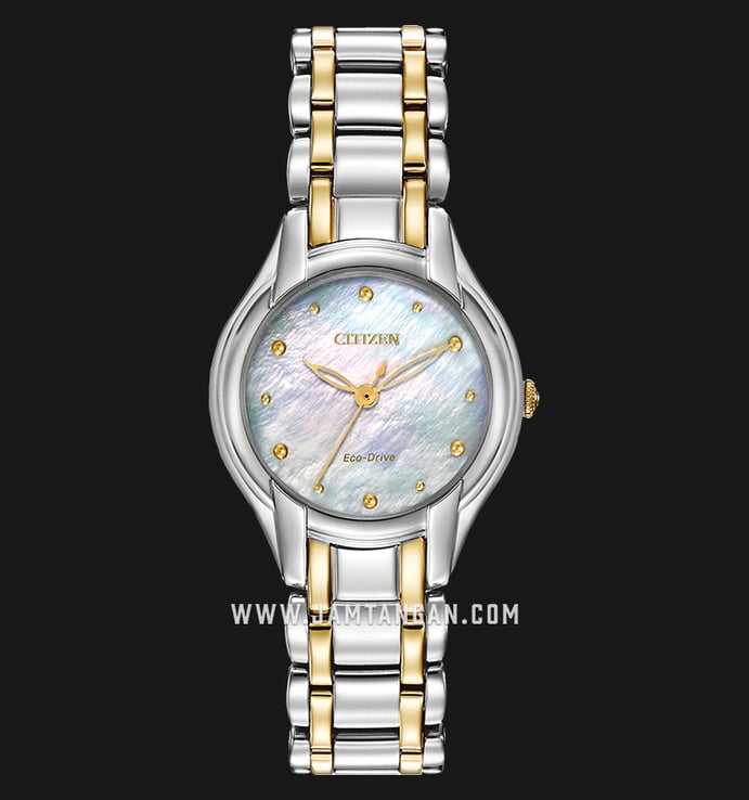 Citizen EM0284-51N Eco-Drive Mother of Pearl Dial Dual Tone Stainless Steel Strap