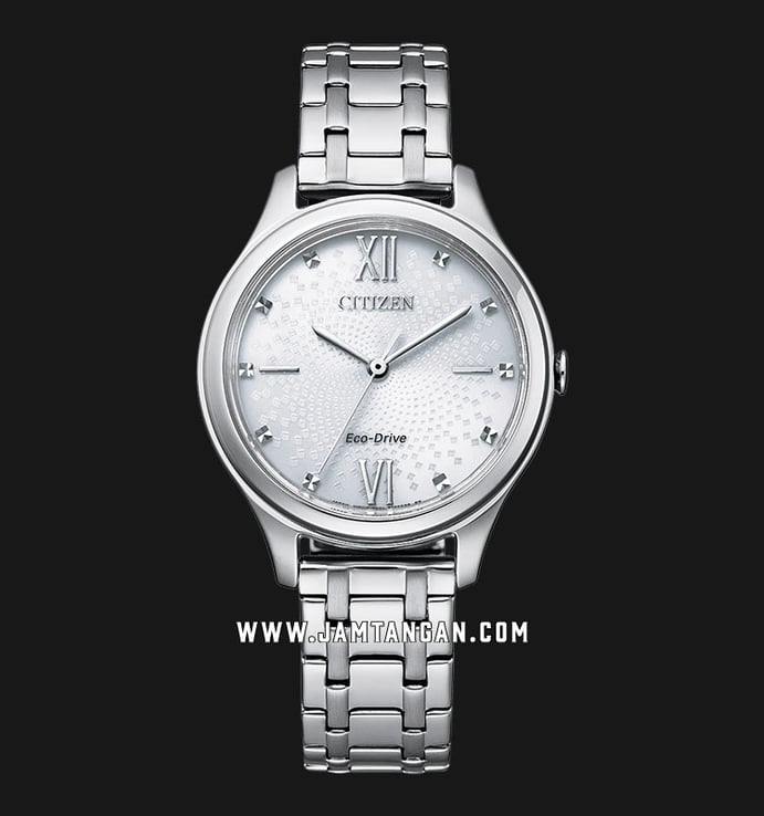 Citizen Eco Drive EM0500-73A White Dial Stainless Steel Strap