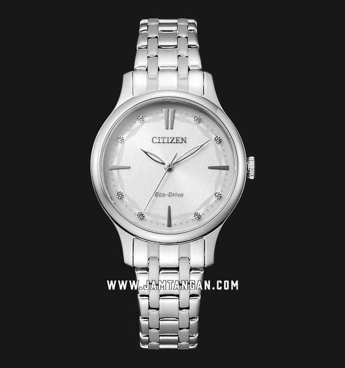 Citizen Eco Drive EM0890-85A White Dial Stainless Steel Strap