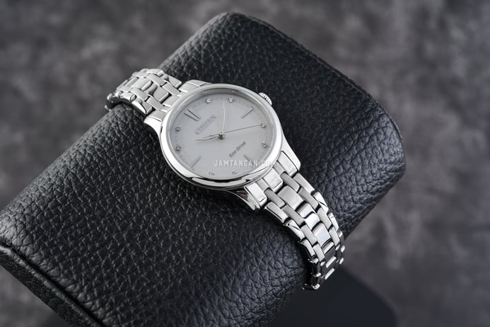 Citizen Eco Drive EM0890-85A White Dial Stainless Steel Strap