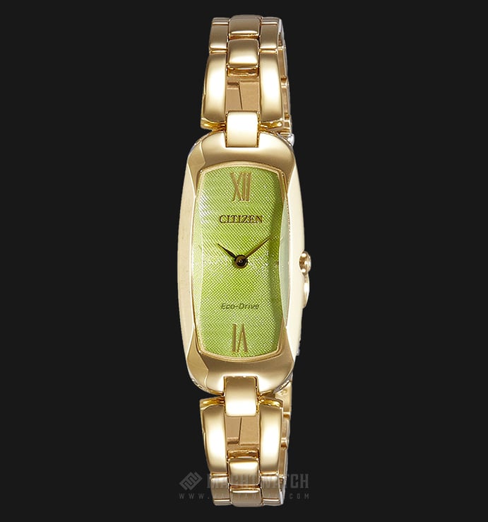 Citizen EX1102-55W Eco-Drive Green Dial Gold-tone Stainless Steel Bracelet Watch
