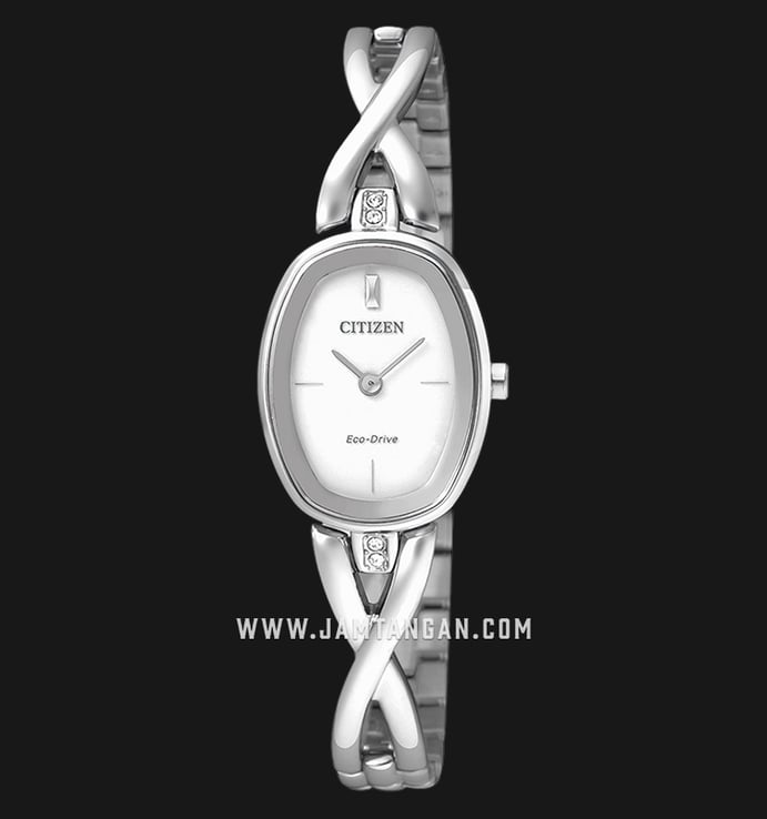 Citizen Eco-Drive EX1410-88A Lady White Dial Stainless Steel Strap