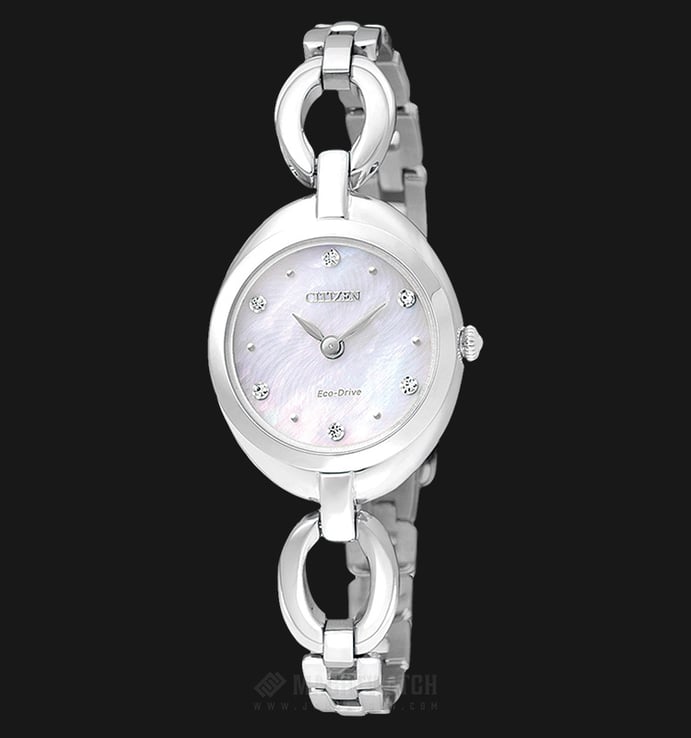 Citizen EX1430-56D Eco-Drive Ladies White Mother of Pearl Dial Stainless Steel Strap