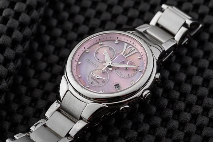 Citizen L FB1310-52W Eco-Drive Ladies Pink Dial Stainless Steel Strap