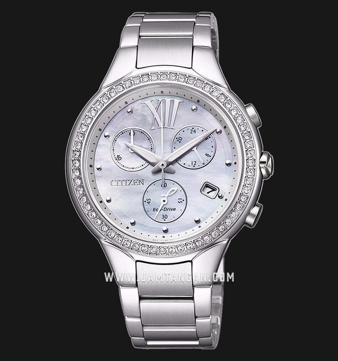Citizen L FB1320-59A Eco-Drive Chronograph Mother of Pearl Dial Stainless Steel Strap