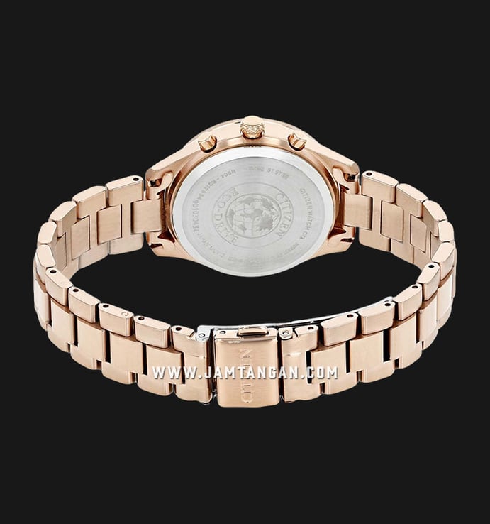 Citizen Eco-Drive FB1442-86D Chronograph Ladies Mother of Pearl Dial Rose Gold Stainless Steel Strap