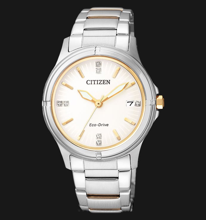 Citizen FE6054-54A Ecodrive Ladies White Dial Stainless Steel Strap