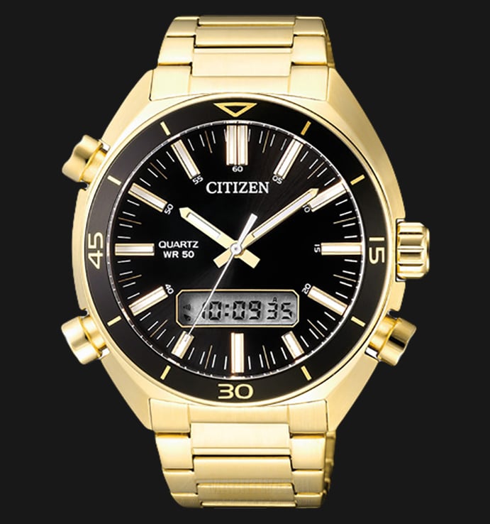 Citizen JM5462-56E Men Watch Quartz Ana-Digi Black Dial Gold-tone Stainless Steel
