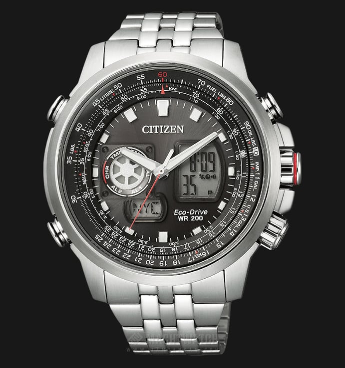 Citizen Promaster JZ1061-57E Sky World Time Eco Drive Analog Digital Dial Stainless Steel