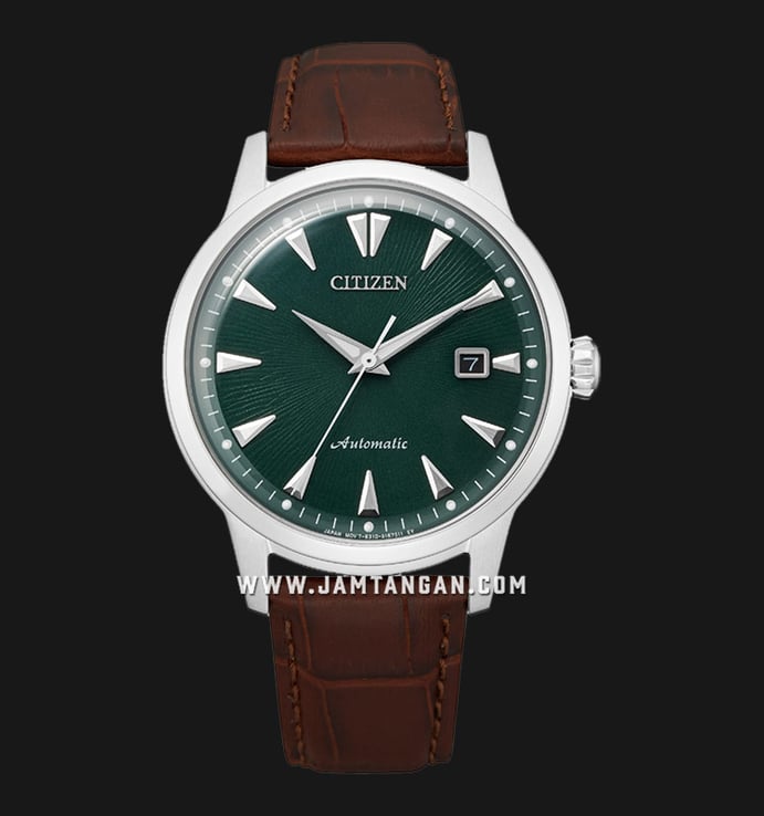 Citizen Mechanical NK0001-25X Kuroshio 1964 Green Dial Brown Leather Strap Limited Edition