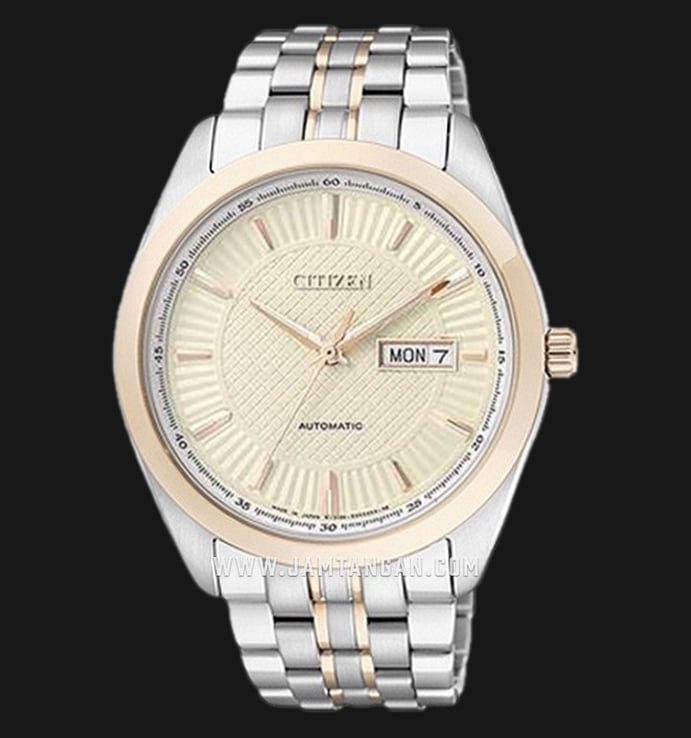 Citizen NP4014-54PB Automatic Biege Dial Dual Tone Stainless Steel Strap
