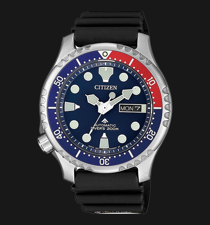 Citizen Promaster NY0086-16L Marine Fugu Automatic Divers 200M Blue Dial Black Rubber Strap