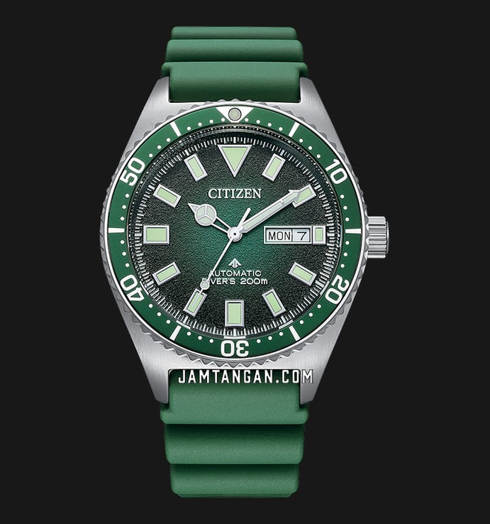 Citizen Promaster NY0121-09X Marine Automatic Diver Green Dial Green Polyurethane Strap