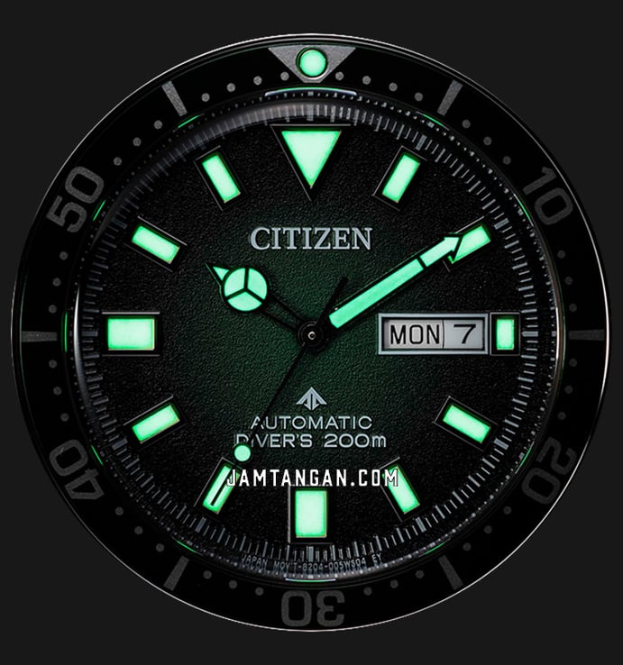 Citizen Promaster NY0121-09X Marine Automatic Diver Green Dial Green Polyurethane Strap
