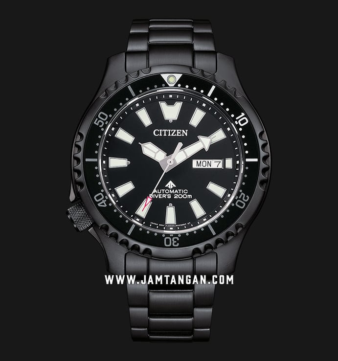 Citizen Promaster NY0135-80E Fugu Automatic Black Dial Black Stainless Steel Strap